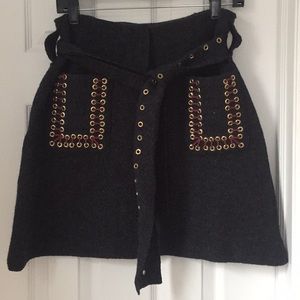 A-Line Charcoal Grey Felt Skirt